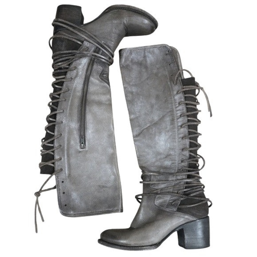 Freebird Coal Tall Leather Stone 8 Boho Earthy Indie Brown Steampunk Diesel Moto